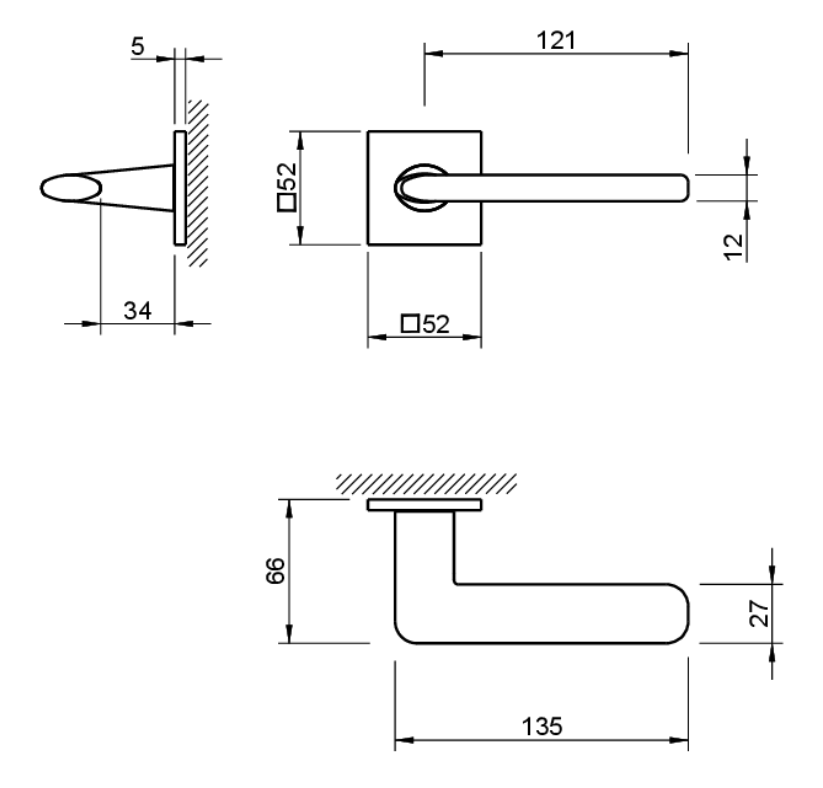 Door handle Tupai 4165 5SQ