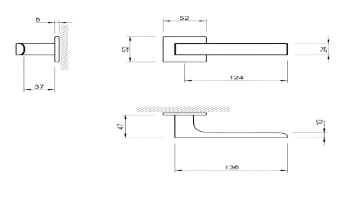 Door handle Tupai 4250 5SQ