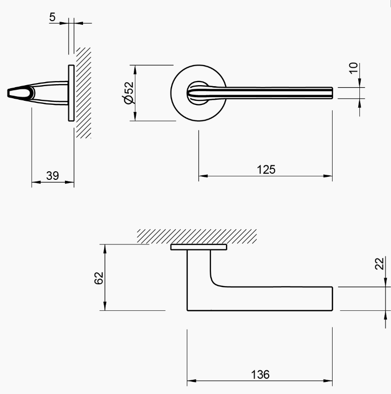 Door handle Tupai 4251 5S
