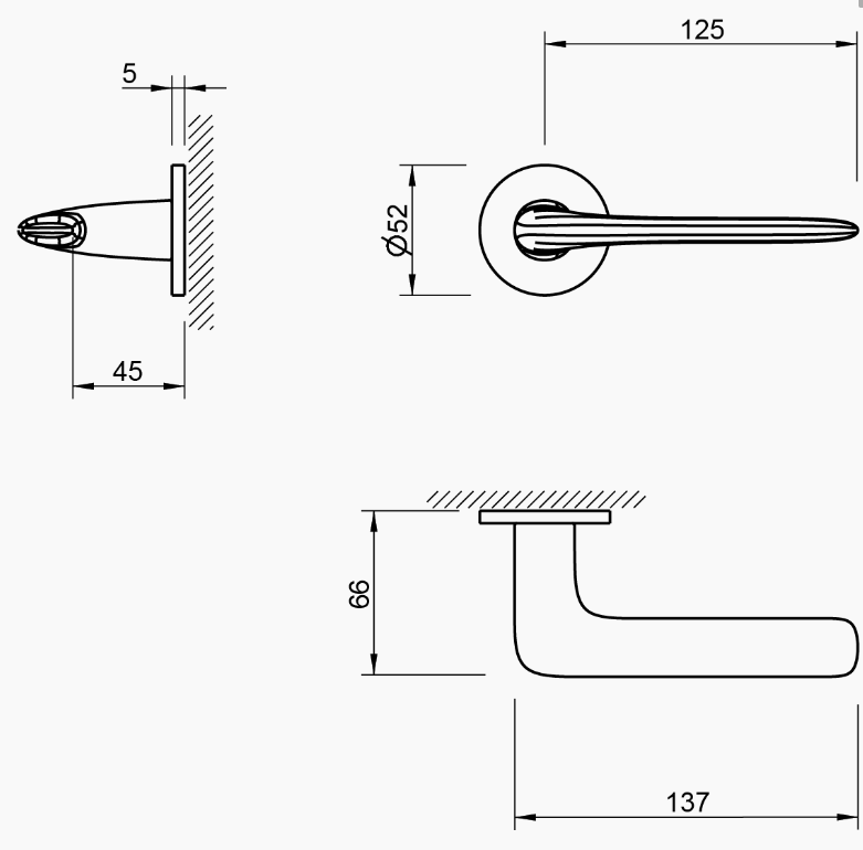 Door handle Tupai 4253 5S