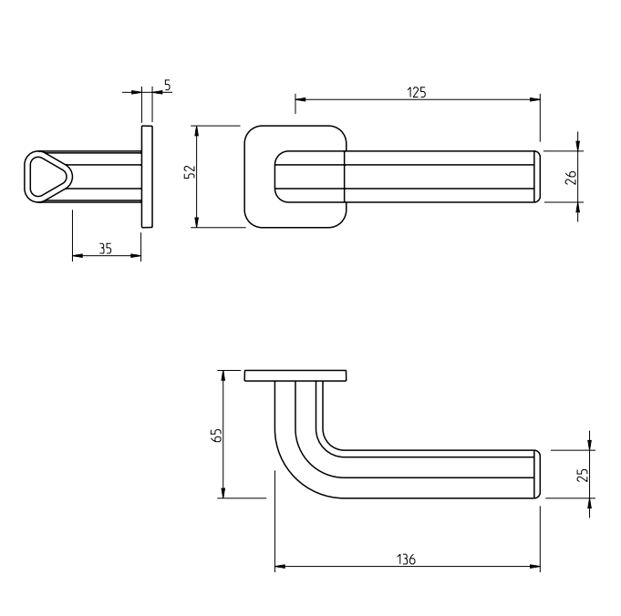 Door handle Tupai 6501 5SQRC