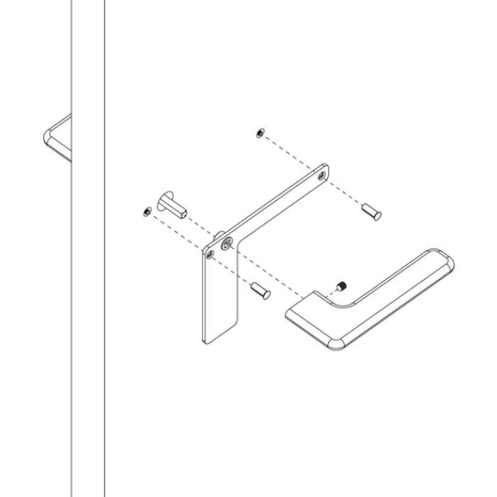Door handle with plate JNF IN.00.532.PL.SF