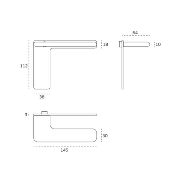 Door handle with plate JNF IN.00.532.PL.SF