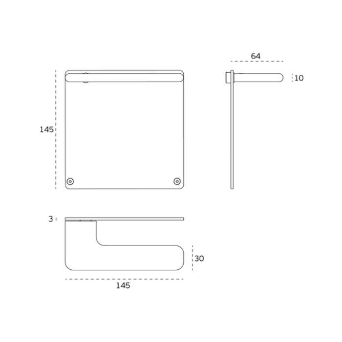 Door handle with plate JNF IN.00.532.PQ.SF
