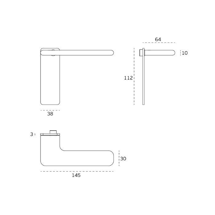 Door handle with plate JNF IN.00.532.PR.SF