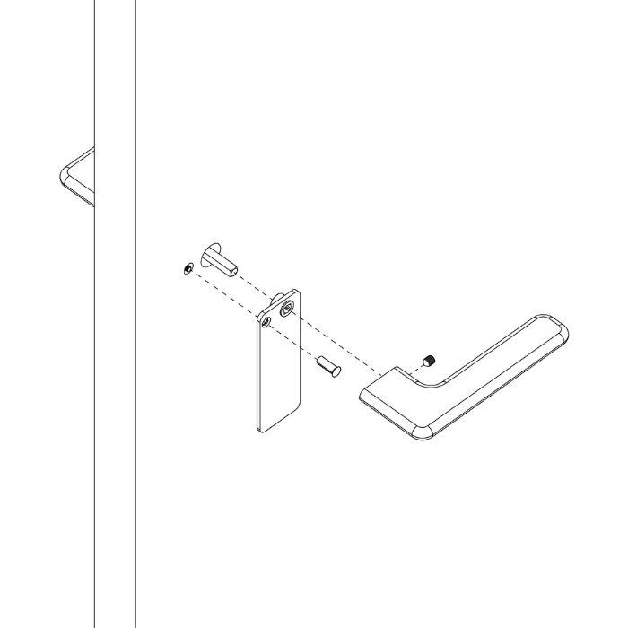 Door handle with plate JNF IN.00.532.PR.SF
