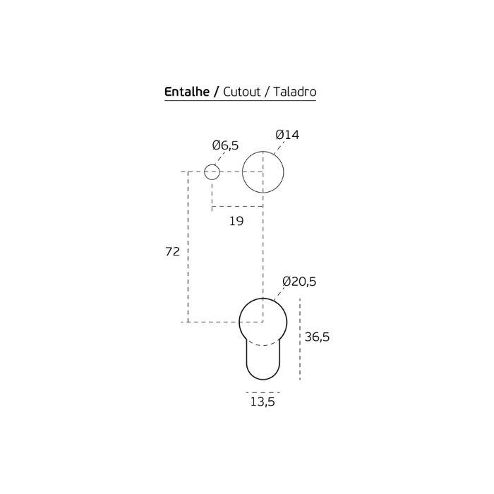 Door handle with PZ plate JNF IN.00.532.PR.PZ
