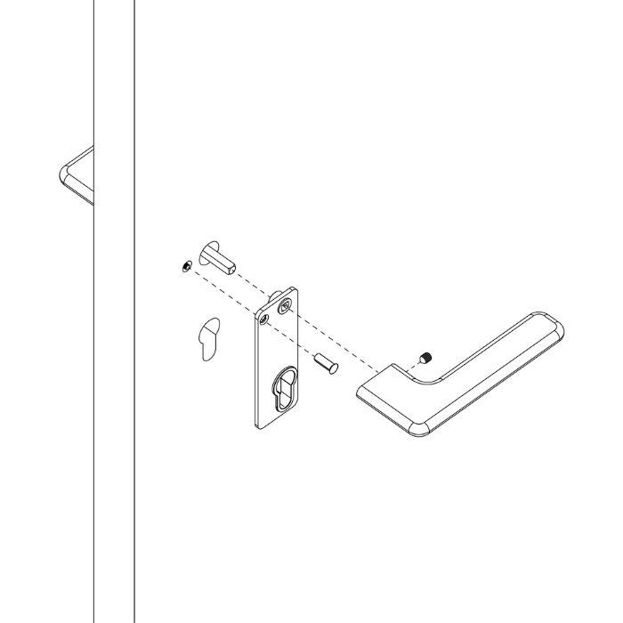 Door handle with PZ plate JNF IN.00.532.PR.PZ