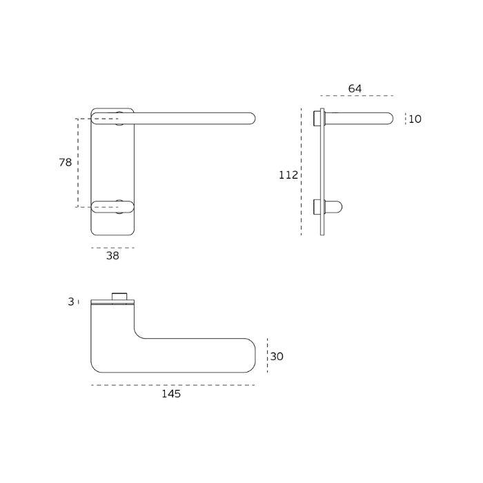 Door handle with WC turn and release button on plate JNF IN.00.532.PR.B