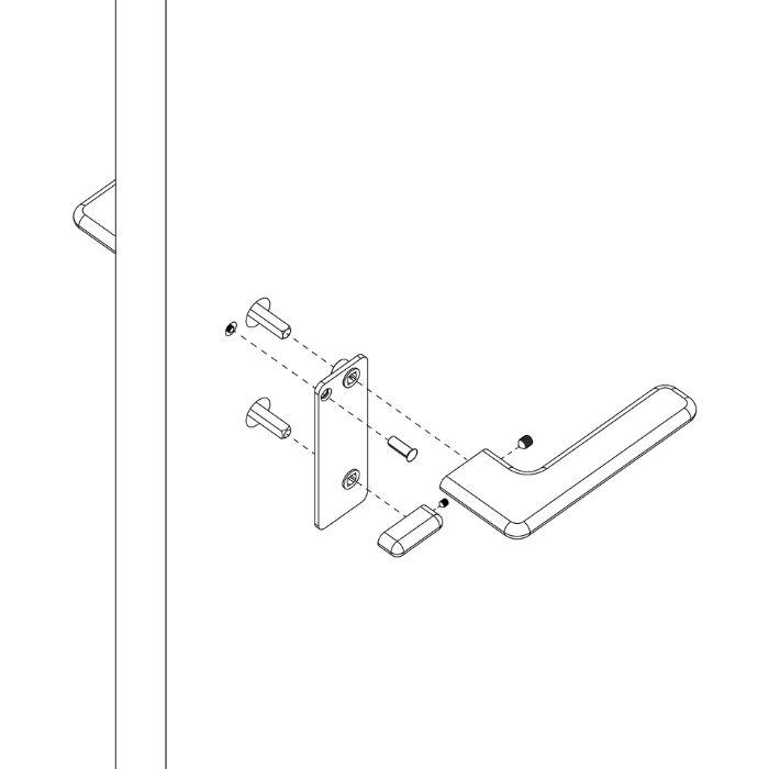 Door handle with WC turn and release button on plate JNF IN.00.532.PR.B