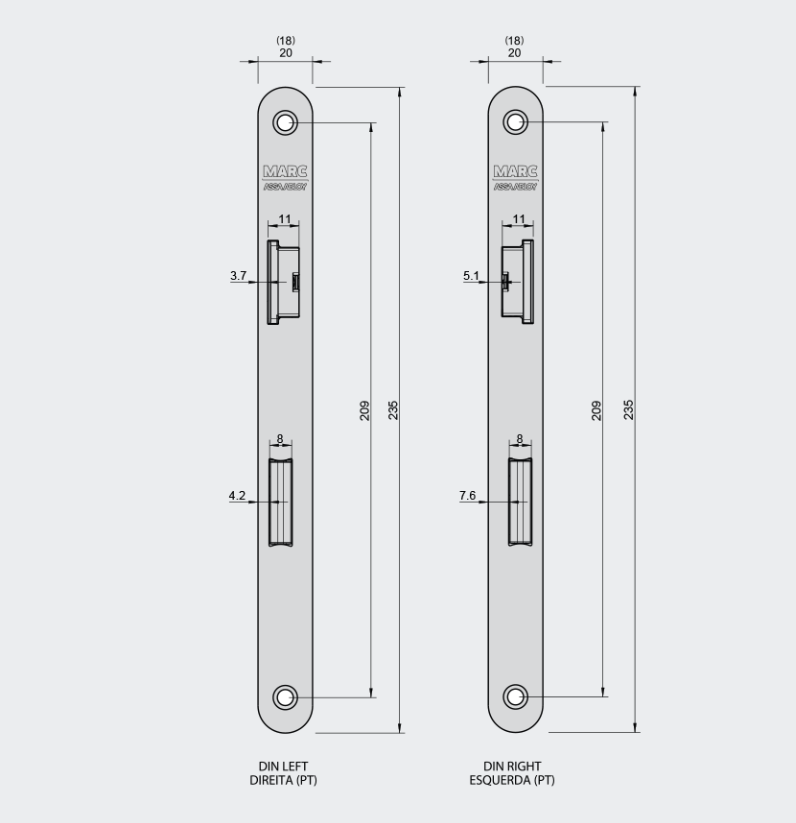 Door lock MARC Assa Abloy 706-E WC