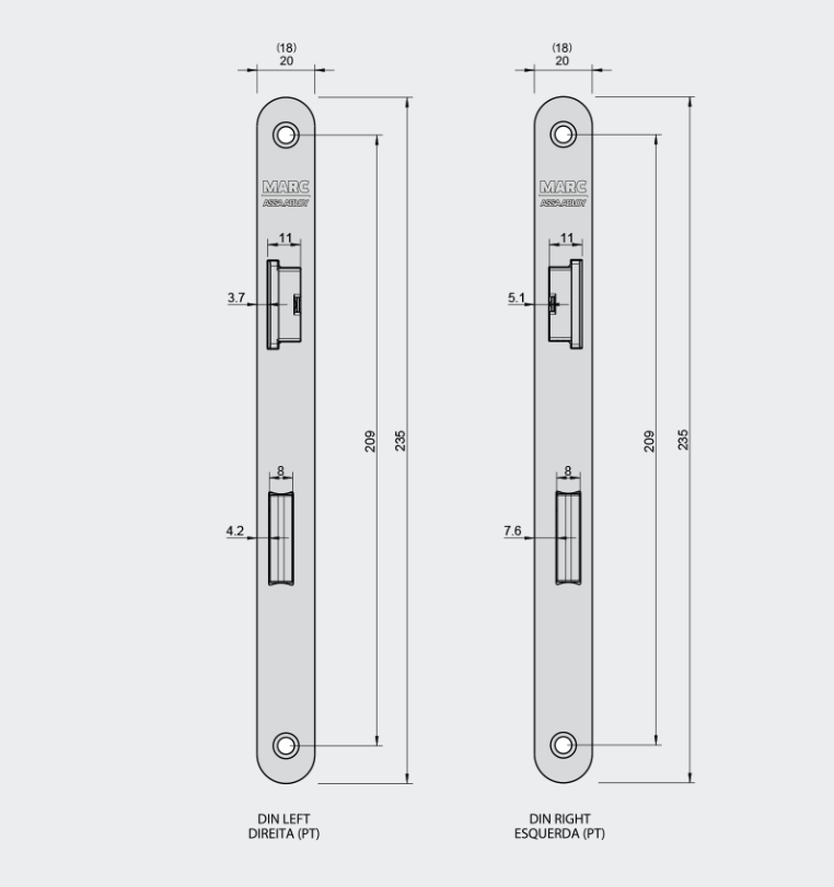 Door lock MARC Assa Abloy 706 WC