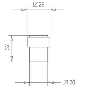 Door stop 32 mm Tupai 2260