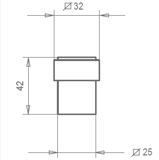 Door stop 42 mm Tupai 2261