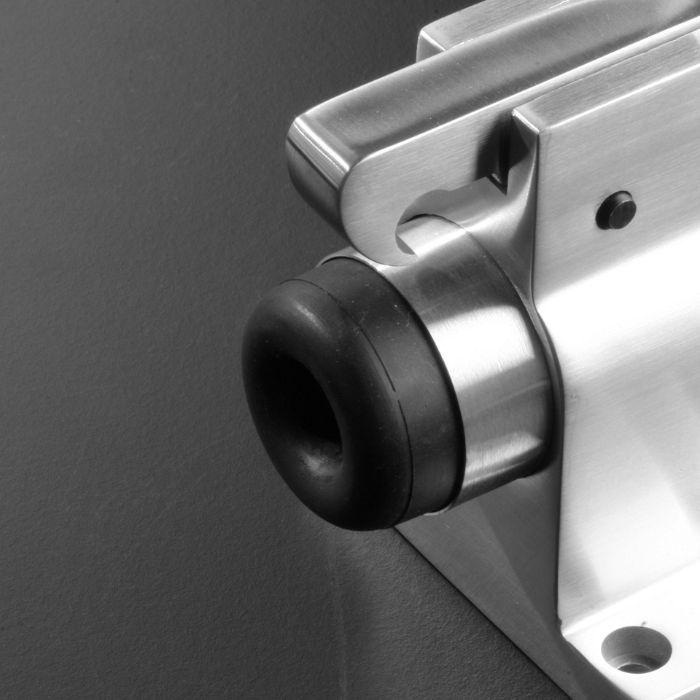 Door stopper for heavy doors with shock absorber and retainer JNF IN.13.010