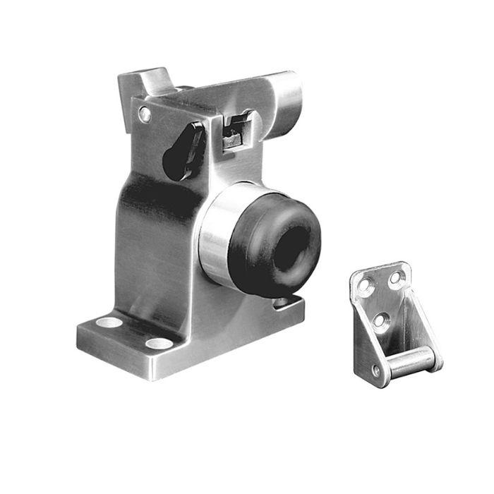 Door stopper for heavy doors with shock absorber and retainer JNF IN.13.010