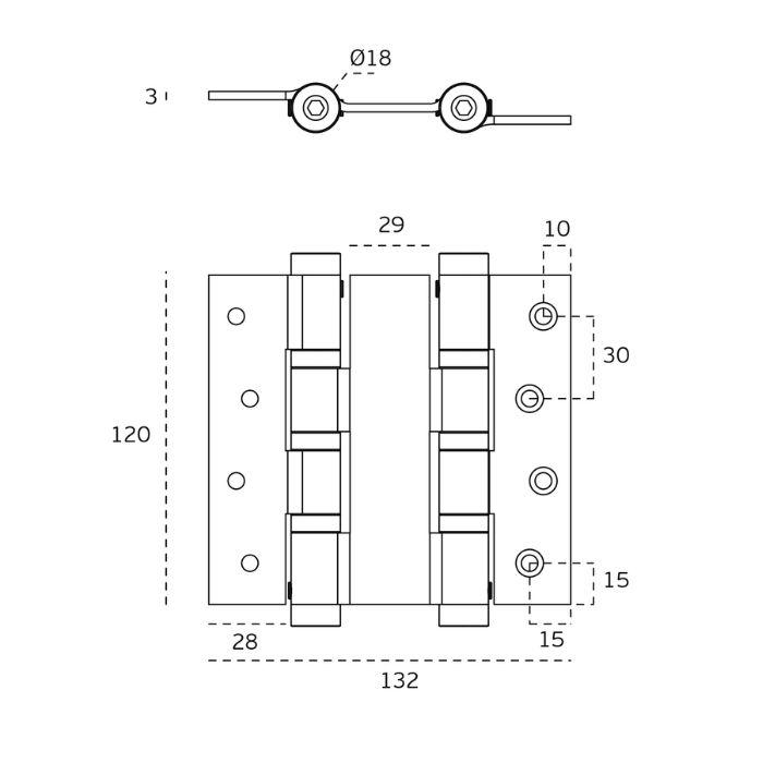 Double action spring hinge JNF IN.05.645