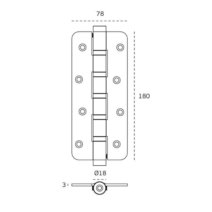 Double action spring hinge JNF IN.05.656.R