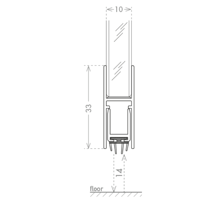 Drop-down seals CCE Glass Bottom Slide 10x33