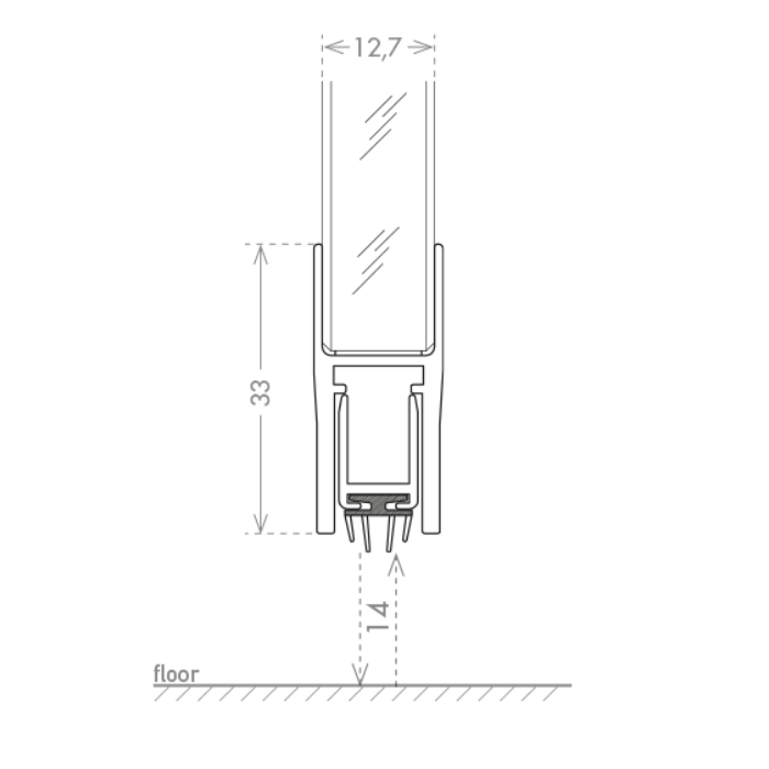 Drop-down seals CCE Glass Bottom Slide 12.7x33