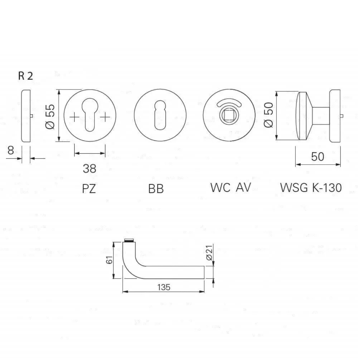 Durvju rokturis Eco Schulte SGL D-210
