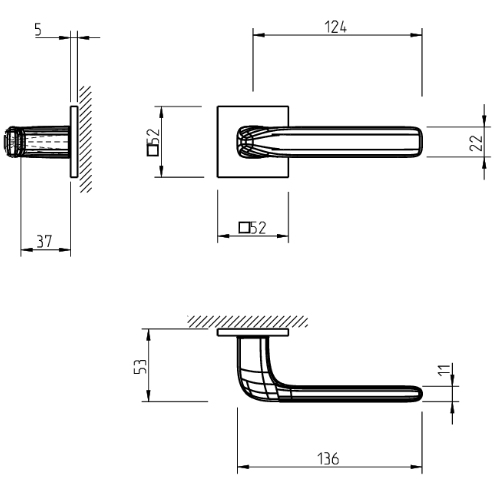 Durvju rokturis Tupai 4162 5SQ
