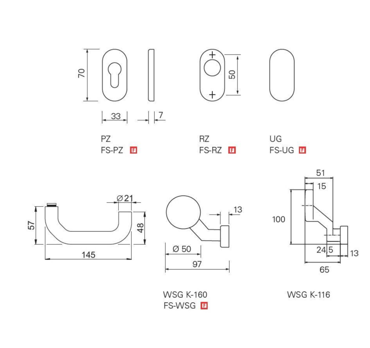 Fire-resistant door handle with oval rosette Eco Schulte 9 mm OVR D-116