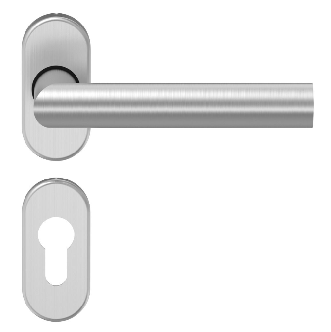 Fire-resistant door handle with oval rosette Eco Schulte 9 mm OVR D-310