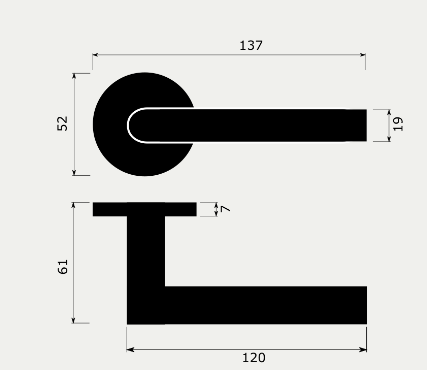 Fire-resistant door handle with PZ rosette M&T Lusy R