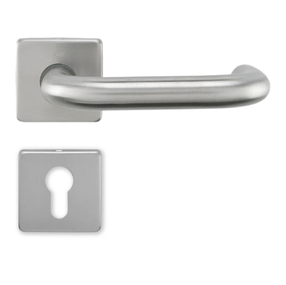 Fire-resistant door handle with PZ rosette M&T Meclis Q