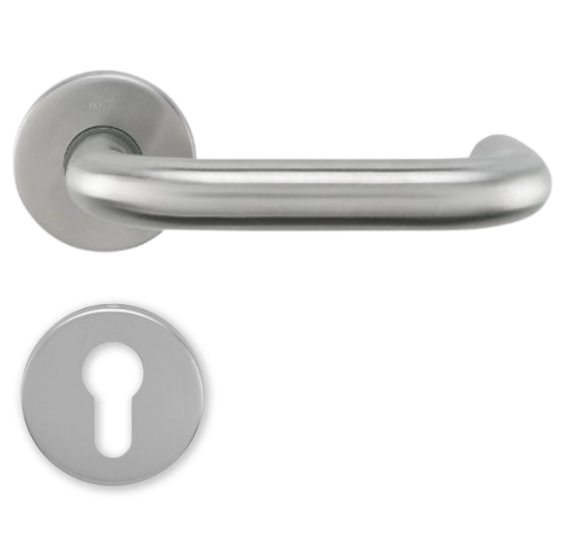 Fire-resistant door handle with PZ rosette M&T Meclis R