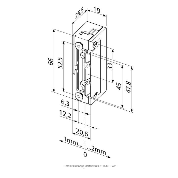 Fire-resistant electric strike Eff Eff 118F.13-----A71