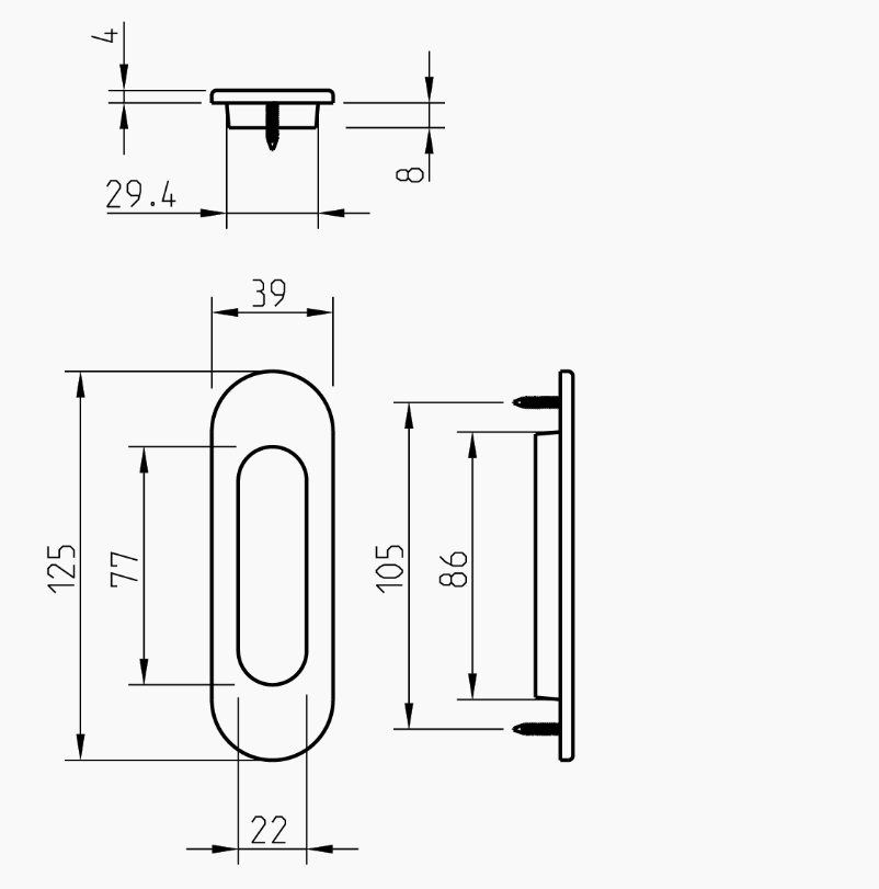 Flush handle Tupai 4053