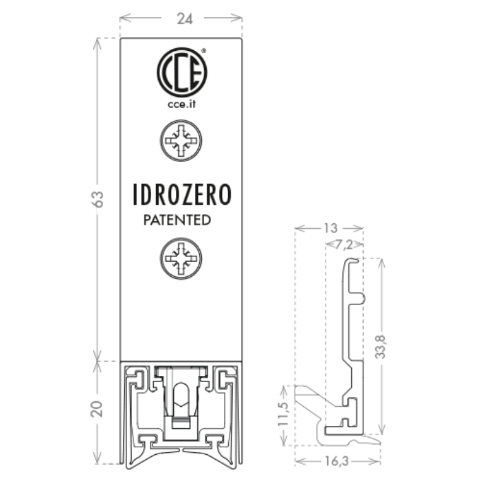 Folding threshold CCE Idrozero 24×20