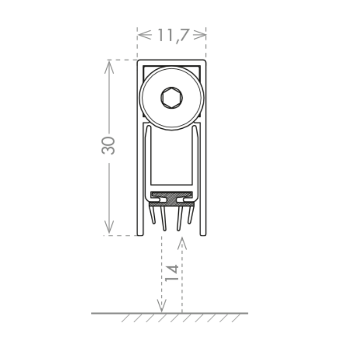 Folding threshold CCE with removable gasket 12x30