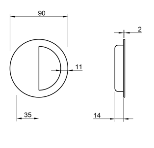 Handle for sliding doors Tupai 1697
