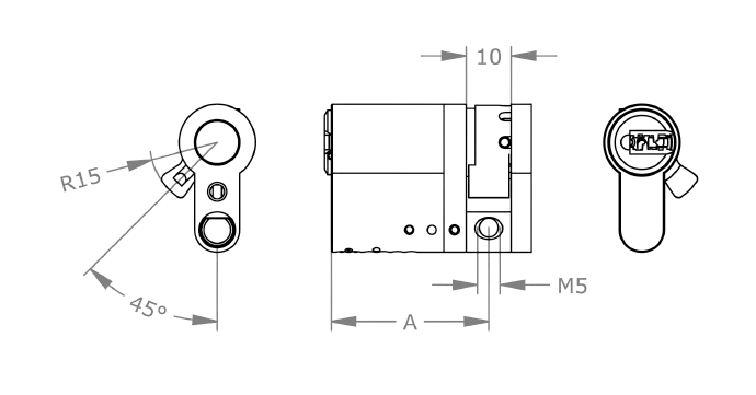 High security half-cylinder Evva Akura 44