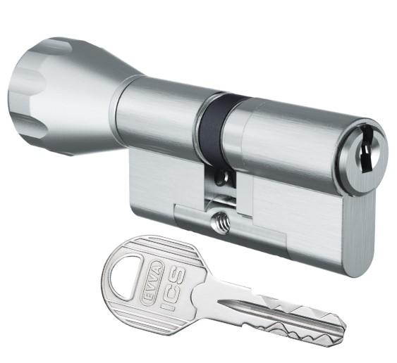 High security profile cylinder with knob Evva ICS