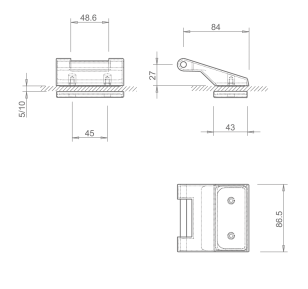 Hinges for glass doors Tupai 3696