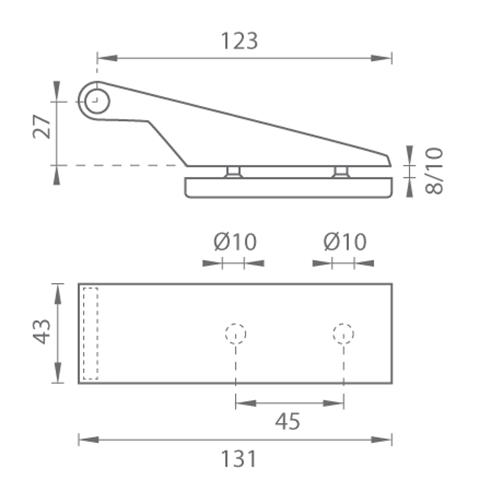 Hinges for glass doors Tupai 3697