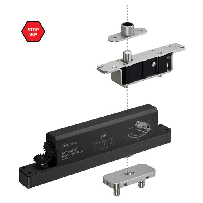 Hydraulic pivoting system with closing function JNF IN.05.216