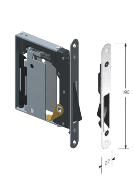 Invisible handle with magnetic lock - long striking plate No-Ha 938 SO