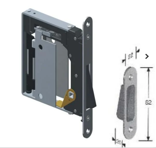 Invisible handle with WC magnetic lock - short striking plate No-Ha 937 5S