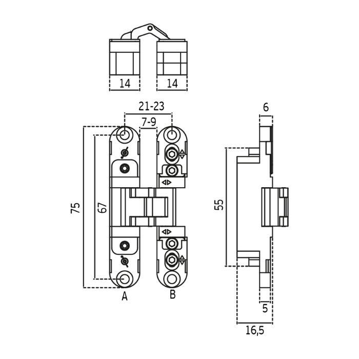 JNF Concealed hinges for furniture doors IN.05.067