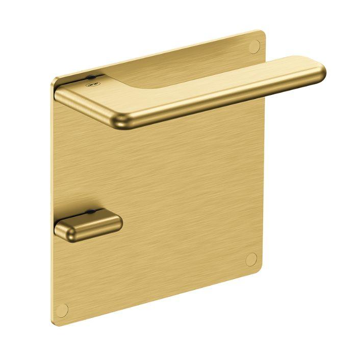 JNF door handle with turn and release button on plate IN.00.532.PQ.B