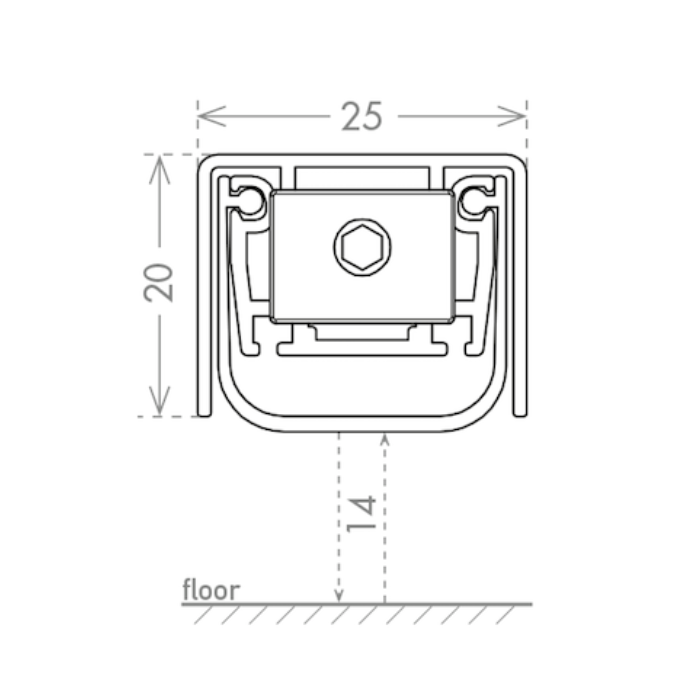 Krītošais slieksnis CCE Acoustic Alu 25x20