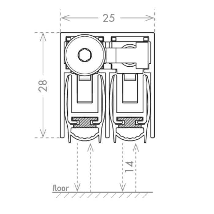 Krītošais slieksnis CCE Mini Plus Doppio 25x28