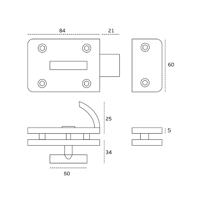 Latch with colour indication JNF IN.17.501