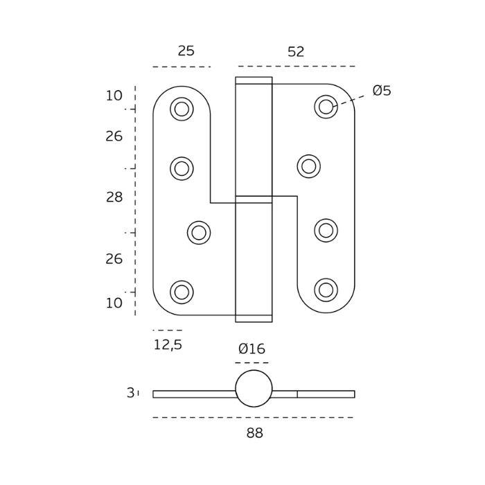 Lift off hinge JNF IN.05.019.100.R.ECO