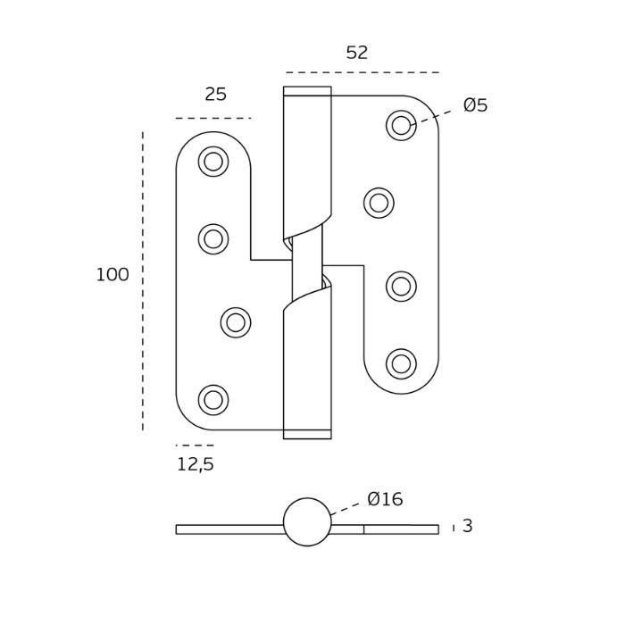 Lift off hinges with self closing function JNF IN.05.019.100.RA